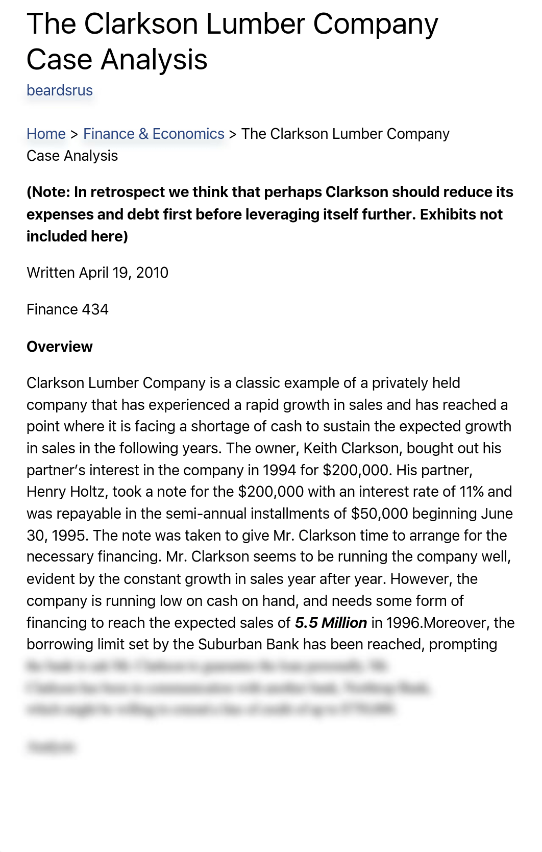 The Clarkson Lumber Company Case Analysis | beardsRus_d0v1jbxj9im_page1