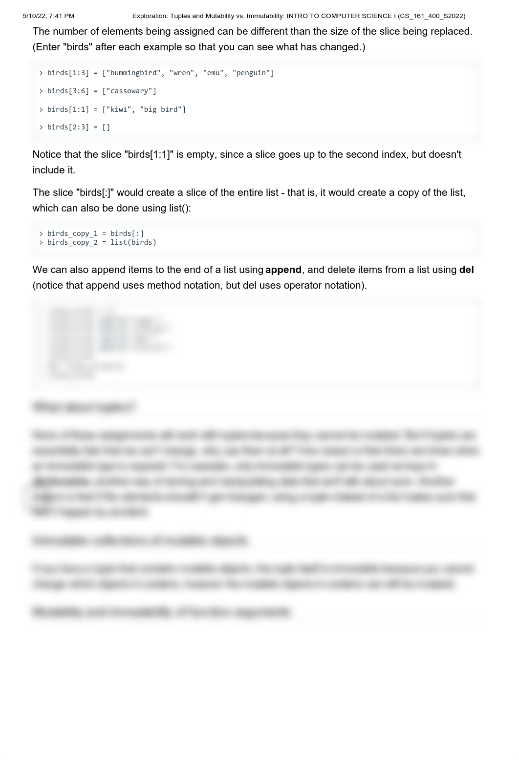 Exploration_ Tuples and Mutability vs. Immutability_ INTRO TO COMPUTER SCIENCE I (CS_161_400_S2022)._d0w2b7c1rv6_page3