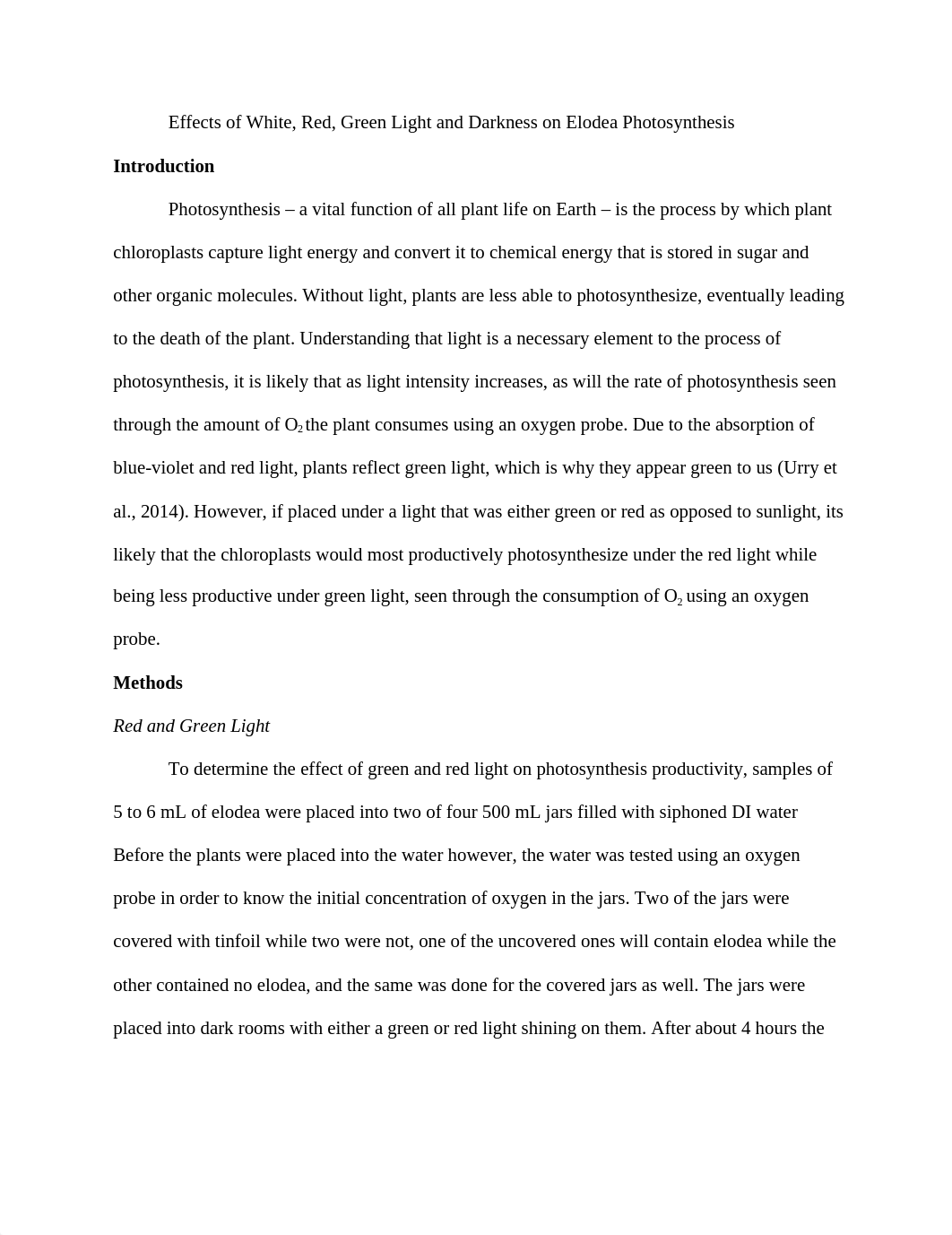 Effects of White, Red, Green Light and Darkness on Elodea Photosynthesis_d0wdxq1sbw8_page1