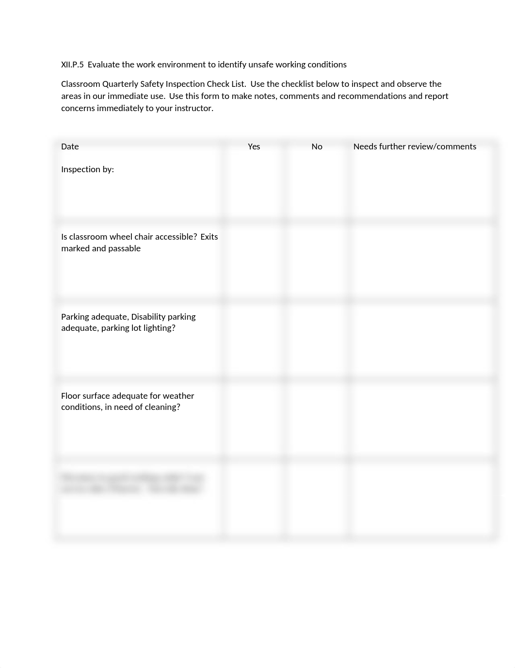 XII.P.5 Evaluate the work environment  to identify unsafe working conditions-1 (1).docx_d0ww35dc7ao_page1