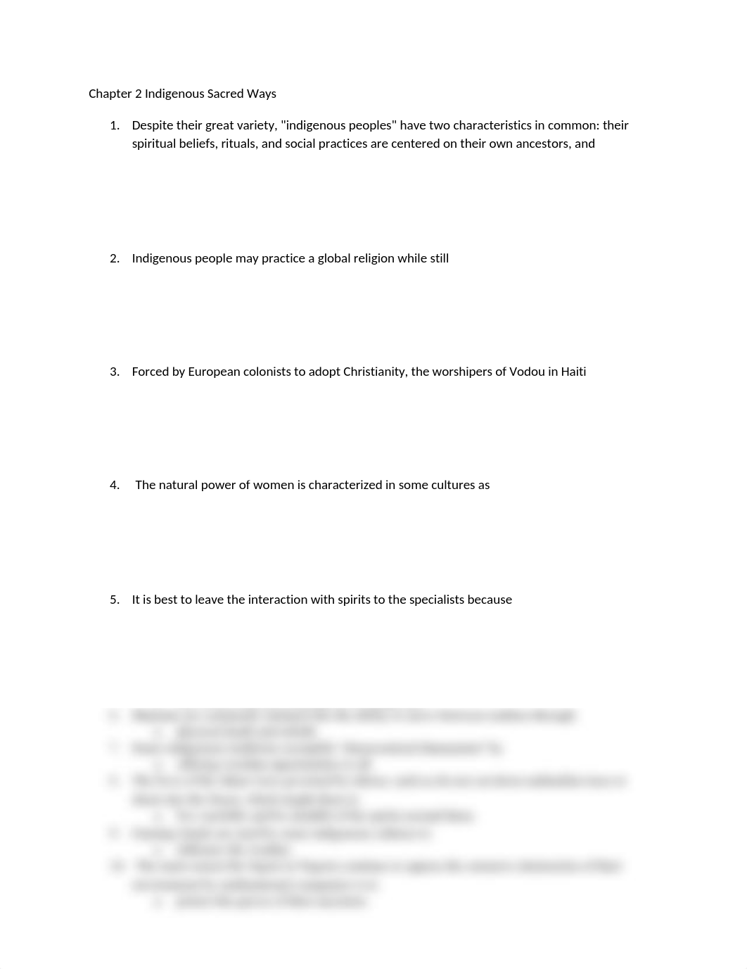 Chapter 2 Indigenous Sacred Ways QUIZ.docx_d0xeqojwp53_page1