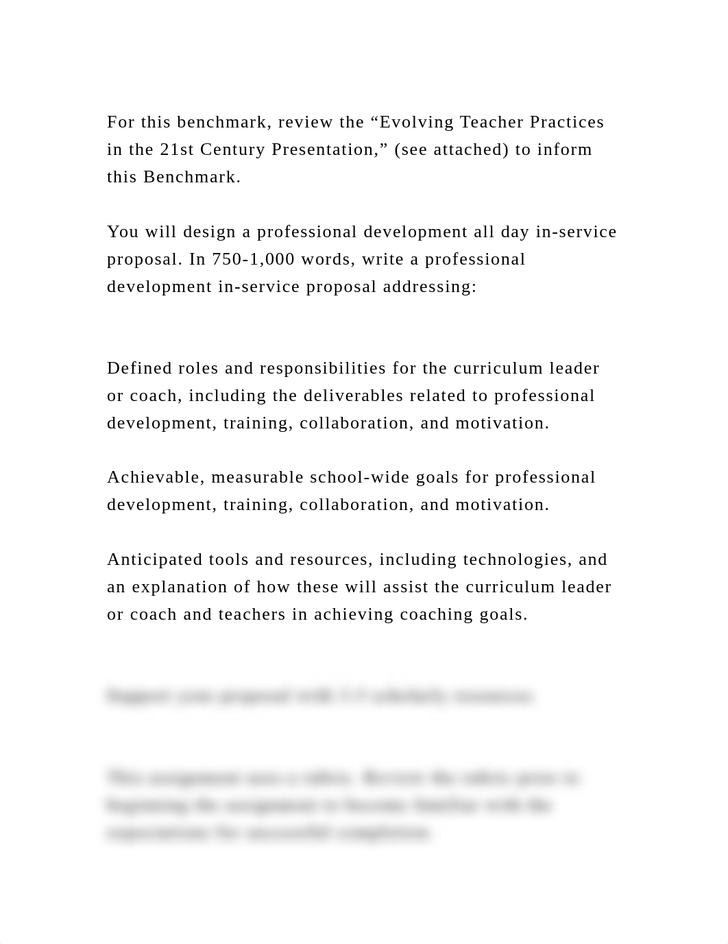 For this benchmark, review the "Evolving Teacher Practices in the 21.docx_d0xpxncrm42_page2