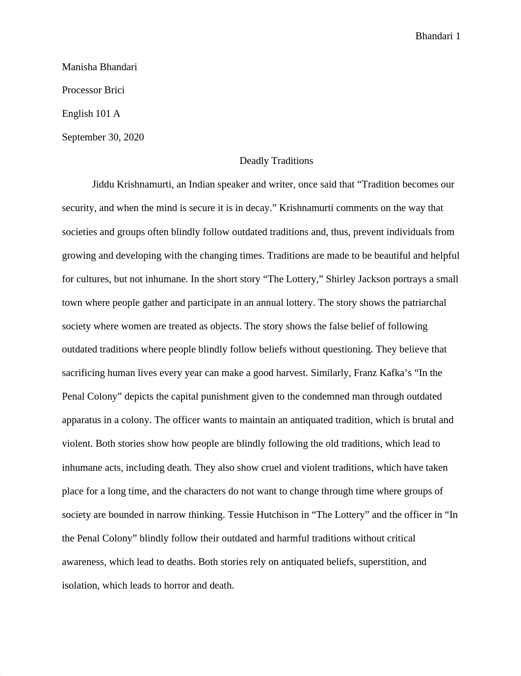 Essay 2 Lottery and In the penal colony.docx_d0xvt8autbc_page1