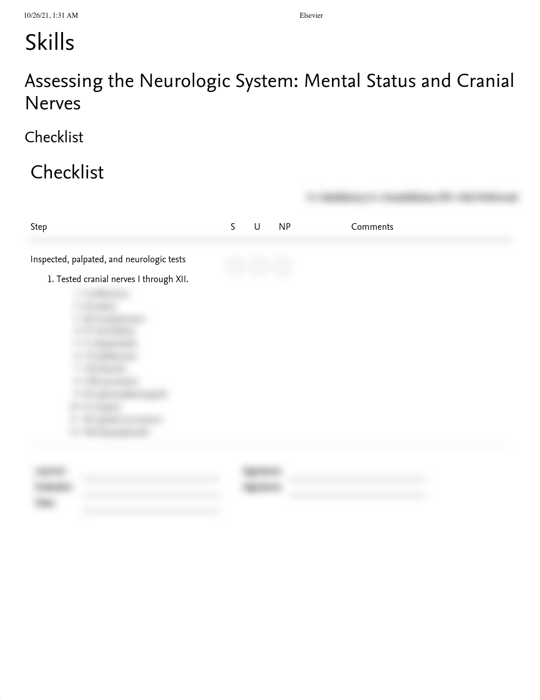 Assessing the neurologic system- Mental status and cranial nerves checklist.pdf_d0xzfp05pct_page1