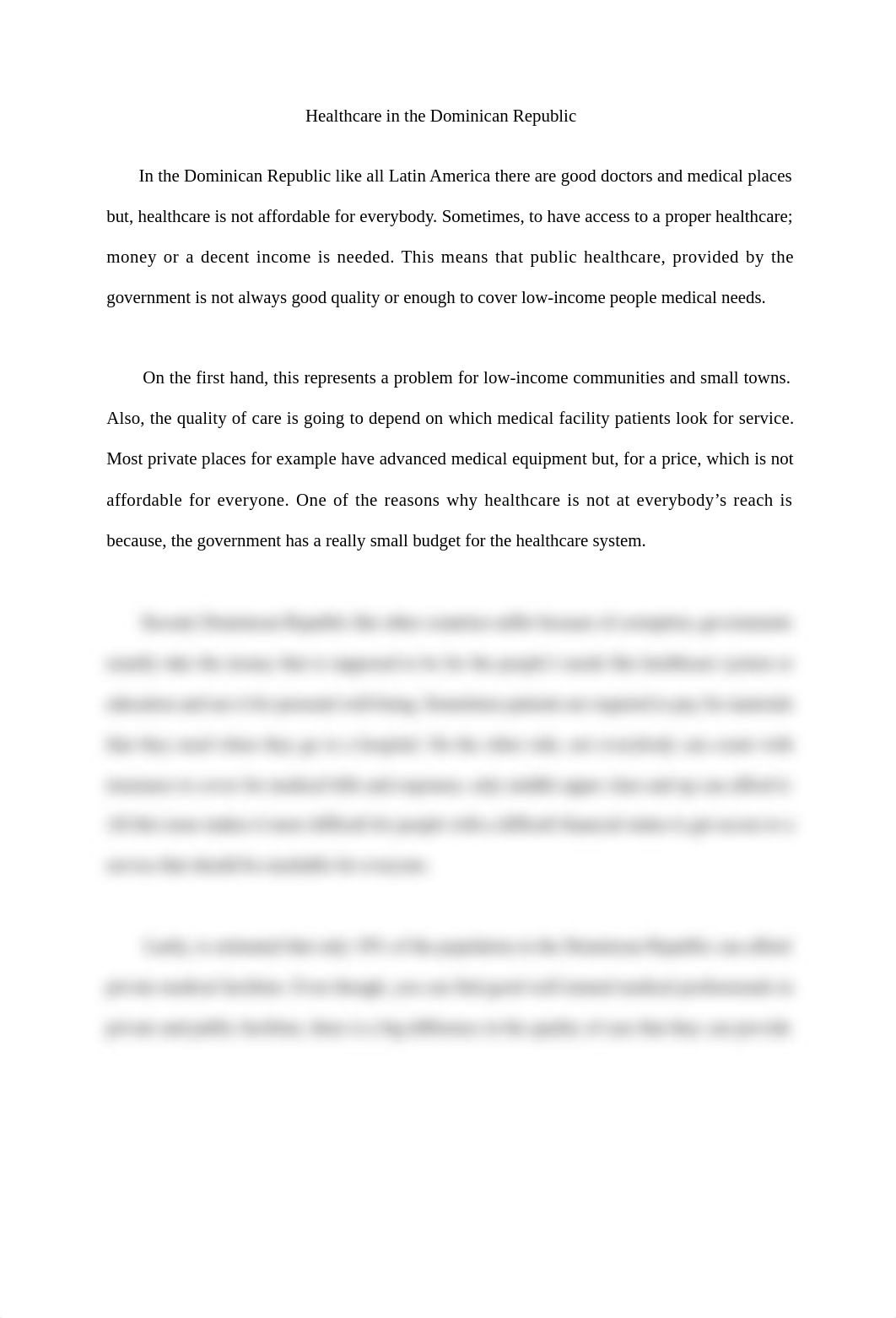 Essay Healthcare accessibility in the Dominican Republic .docx_d0y13q7zdq7_page2