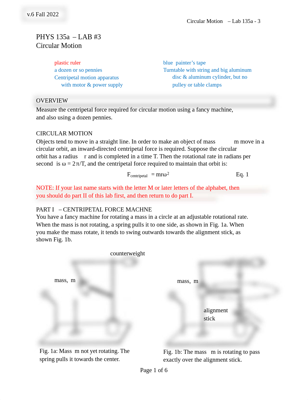 135a - Lab 3 - Circular Motion -Fall 2022 v6 at USC.pdf_d0y1eupid2e_page1