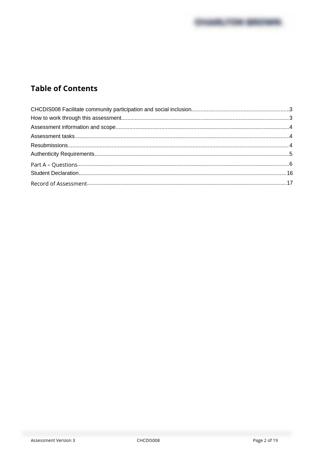 [CHC52015] - CHCDIS008 Assessment Part A - Questions V3.v1.0.docx_d0y4yd4wwvg_page2