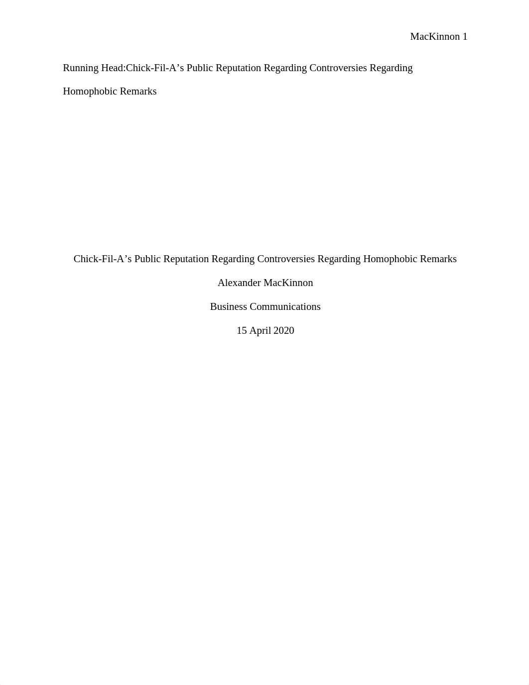 Chick-Fil-A's Public Reputation Regarding Controversies Regarding Homophobic Remarks.docx_d0y6gxw6tr5_page1