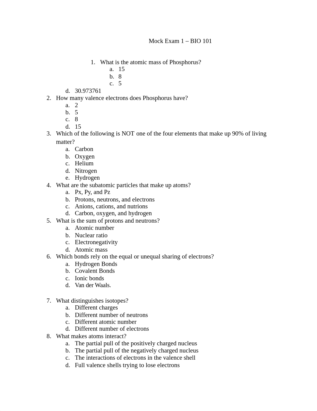 Bio 101 Mock exam 1.docx_d0z8lq5knxc_page1