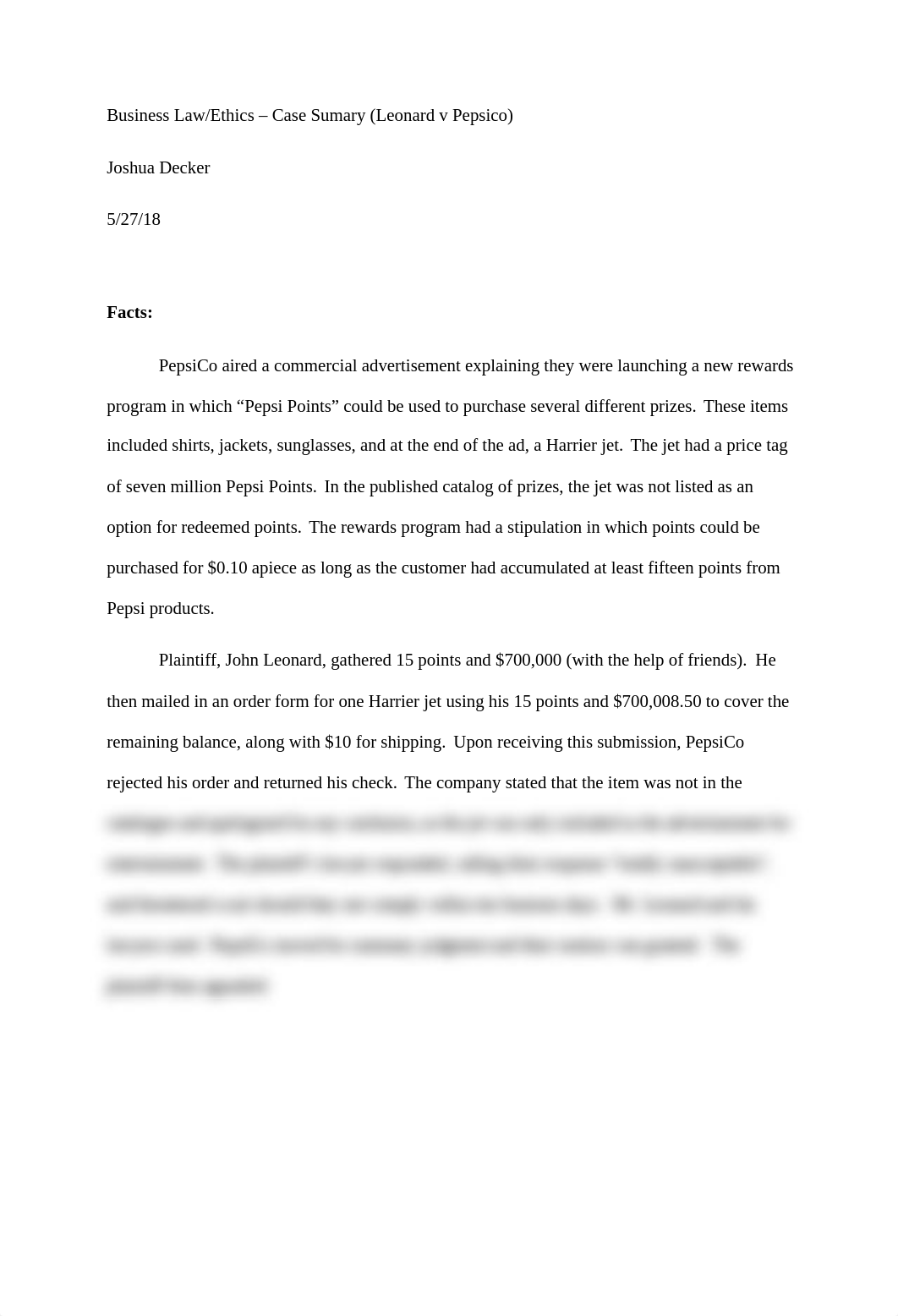 PepsiCo Lawsuit - Case Study.docx_d0zbn9979rg_page1