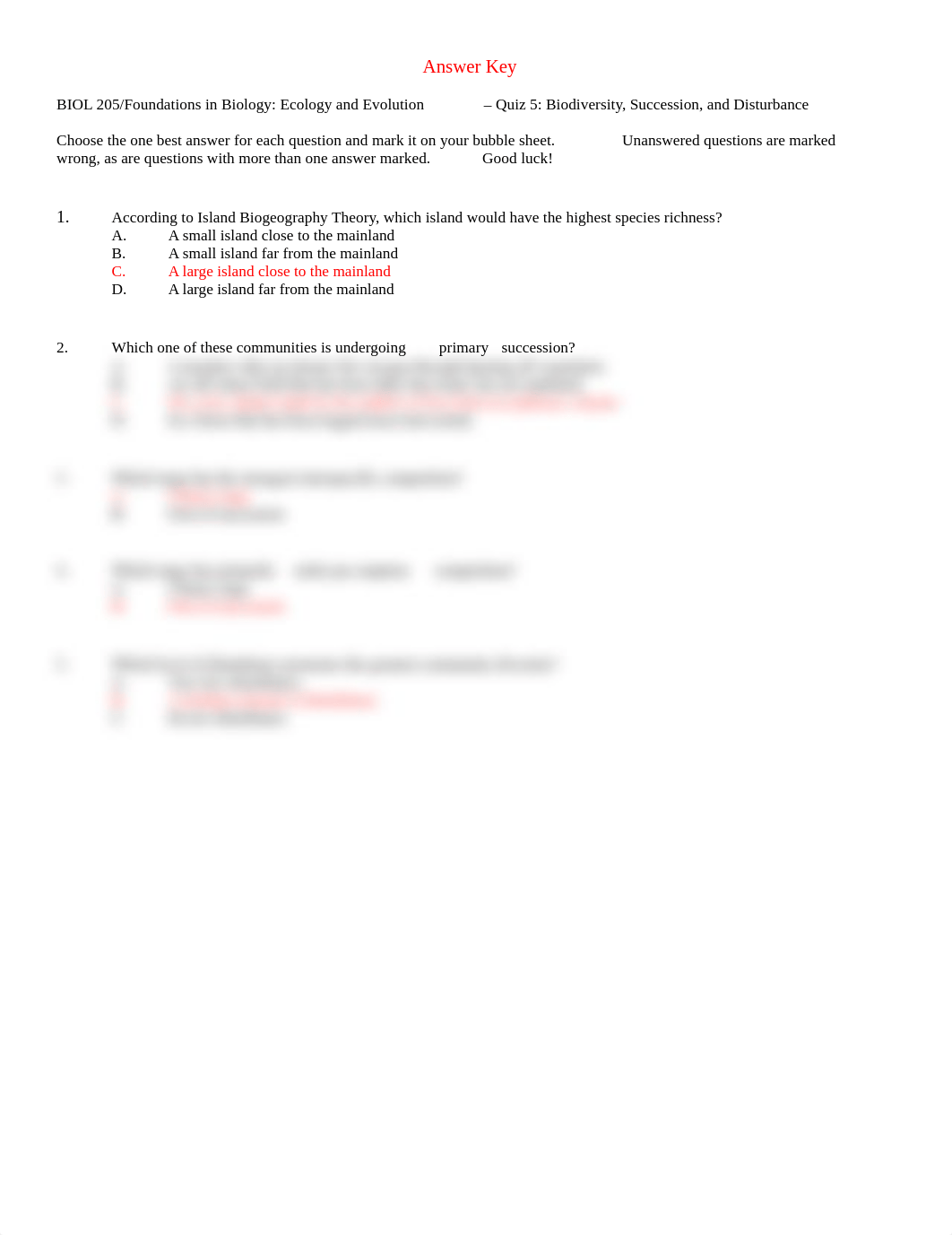 Quiz 5 Biodiversity Succession and Disturbance Answer Key.pdf_d0zddducn7m_page1