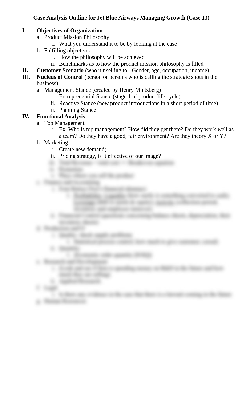 Case Analysis Outline for Jet Blue Airways Managing Growth_d0znznujj3g_page1