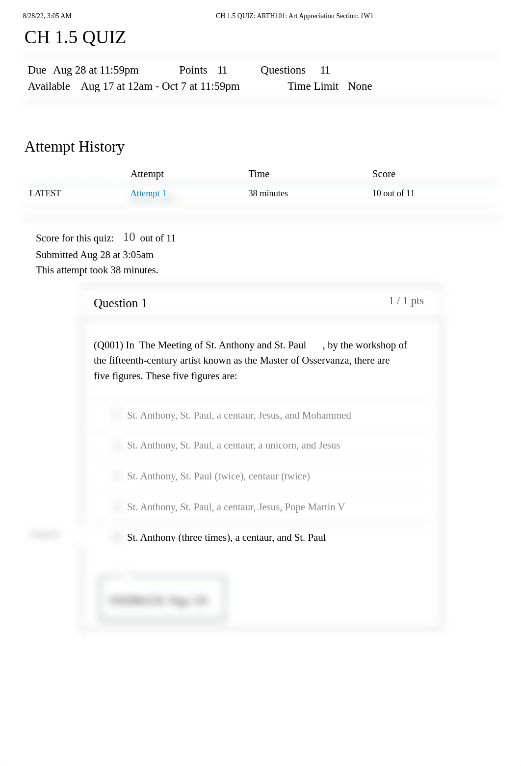 CH 1.5 QUIZ_ ARTH101_ Art Appreciation Section_ 1W1  8-28-22.pdf_d0zoezhh0te_page1