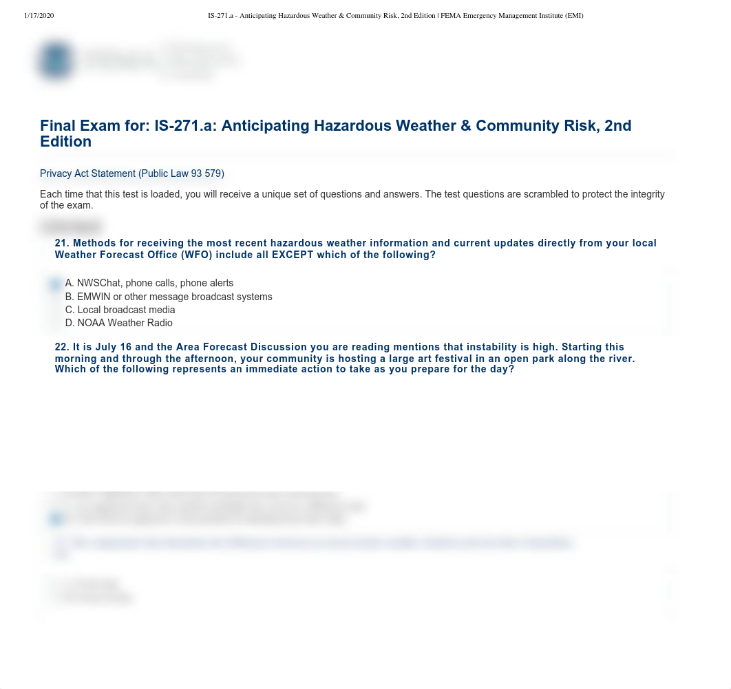 IS-271.a - Anticipating Hazardous Weather & Community Risk, 2nd Edition _ FEMA Emergency Management_d0zy8jeo7la_page1