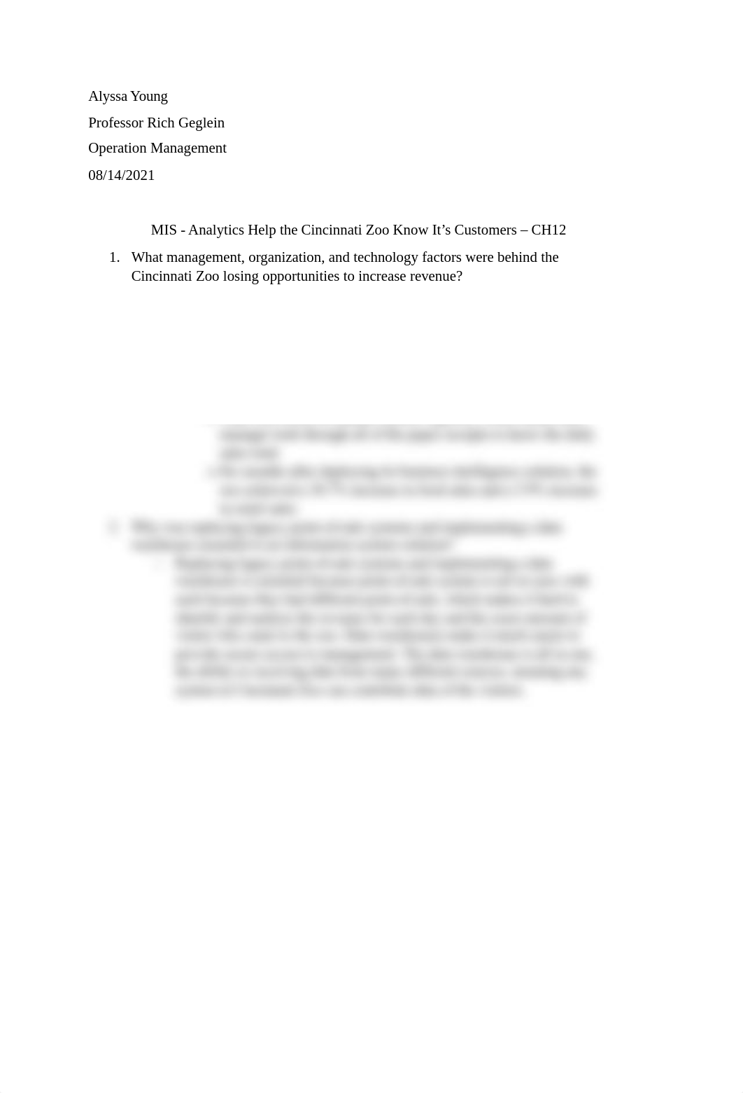 Alyssa Young MIS - Analytics Help the Cincinnati Zoo Know It's Customers - CH12 .docx_d10ojujhtxb_page1