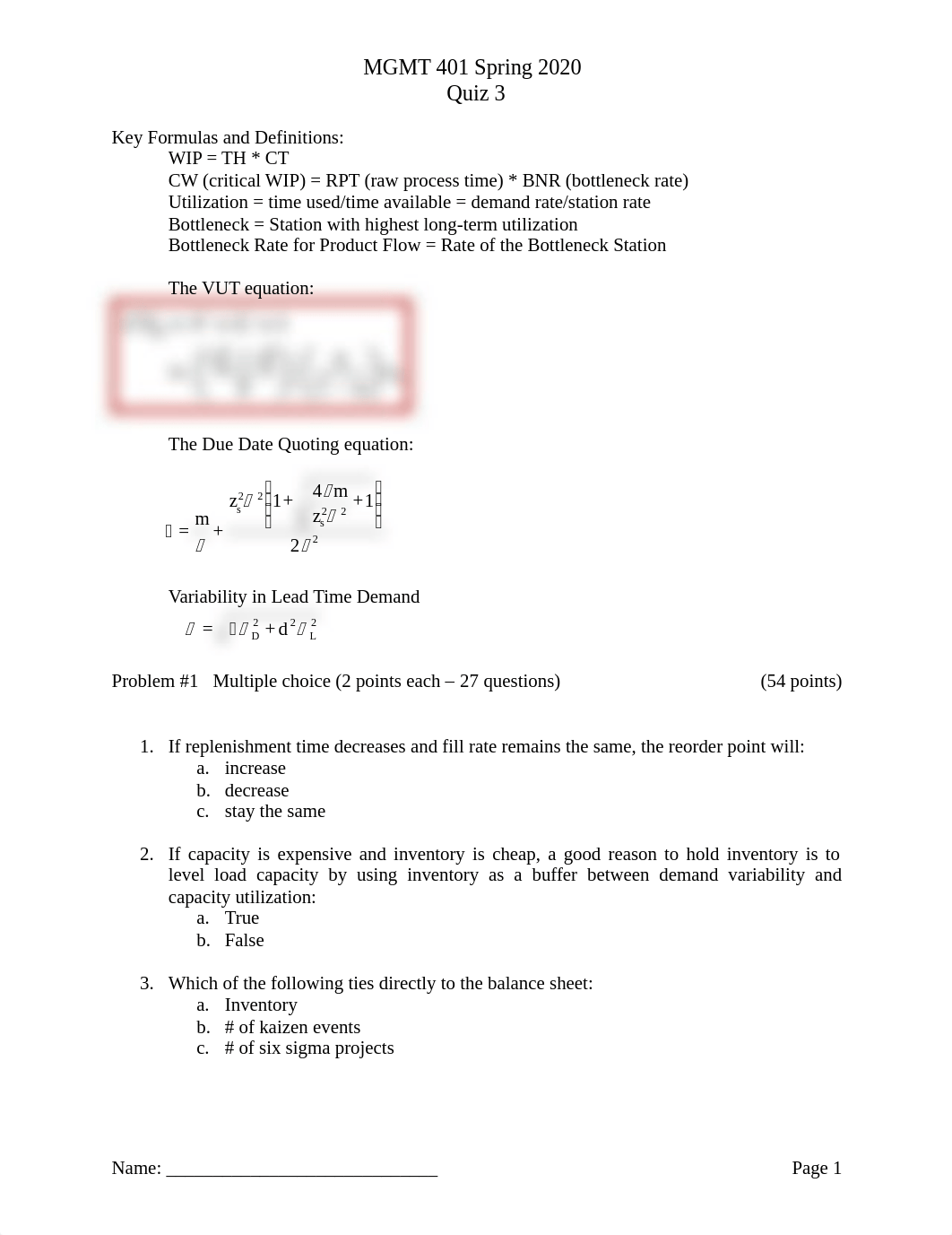 MGMT 401 Spring 2020 Quiz 3 Rev. 1 (2) (1) (1) (2).pdf_d1155m7ehyj_page1