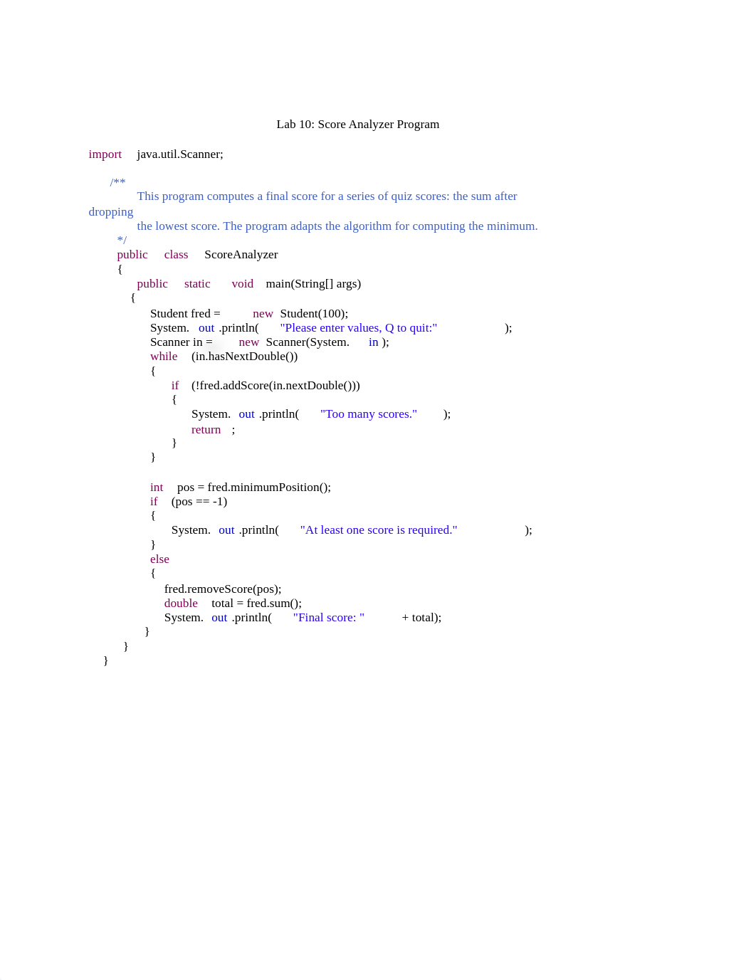 Comp Sci 256 Lab 10 Score Analyzer Program_d122bnlree7_page1