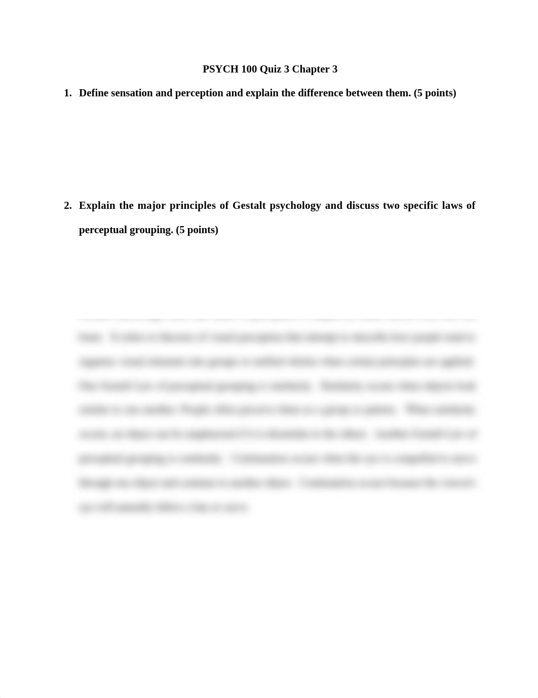 PSYCH 100 Quiz 3 Chapter 3_d125bi8f18i_page1