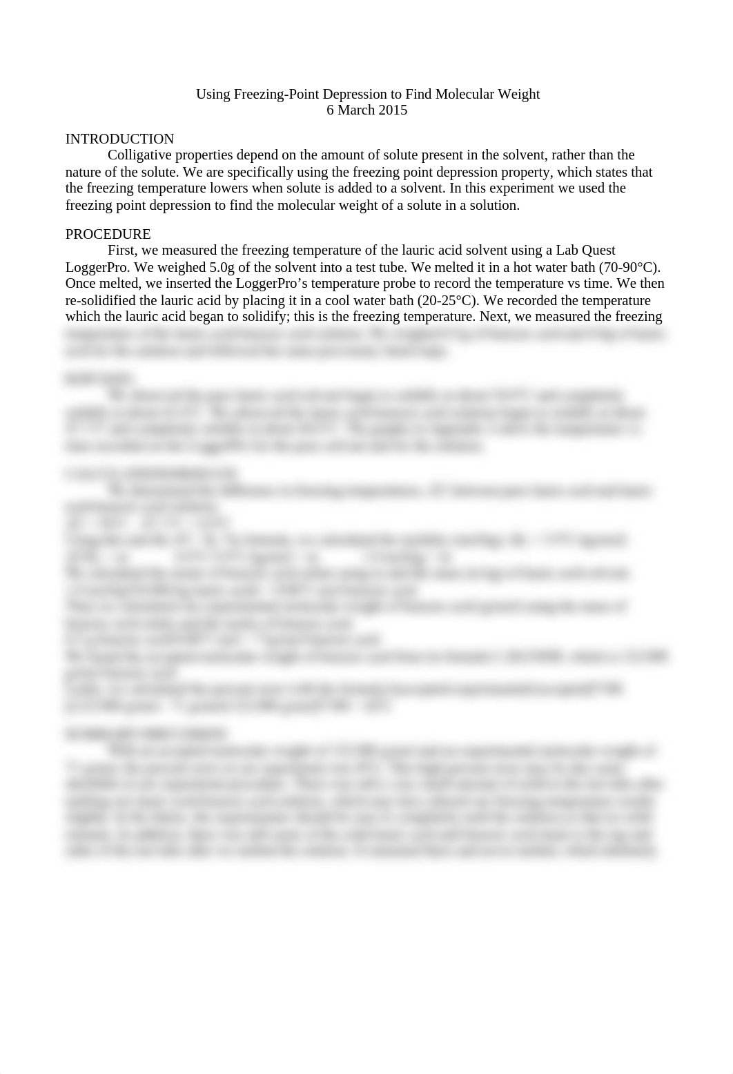 Freezing Point Depression Lab Report_d12esormonz_page1