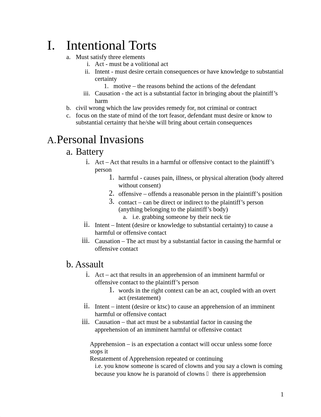 Torts I Outline_d12fhtvssjy_page1