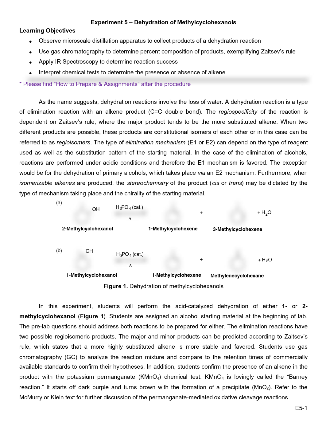 Experiment 5 - Dehydration of Methylcyclohexanols.pdf_d12fszhpnw7_page1