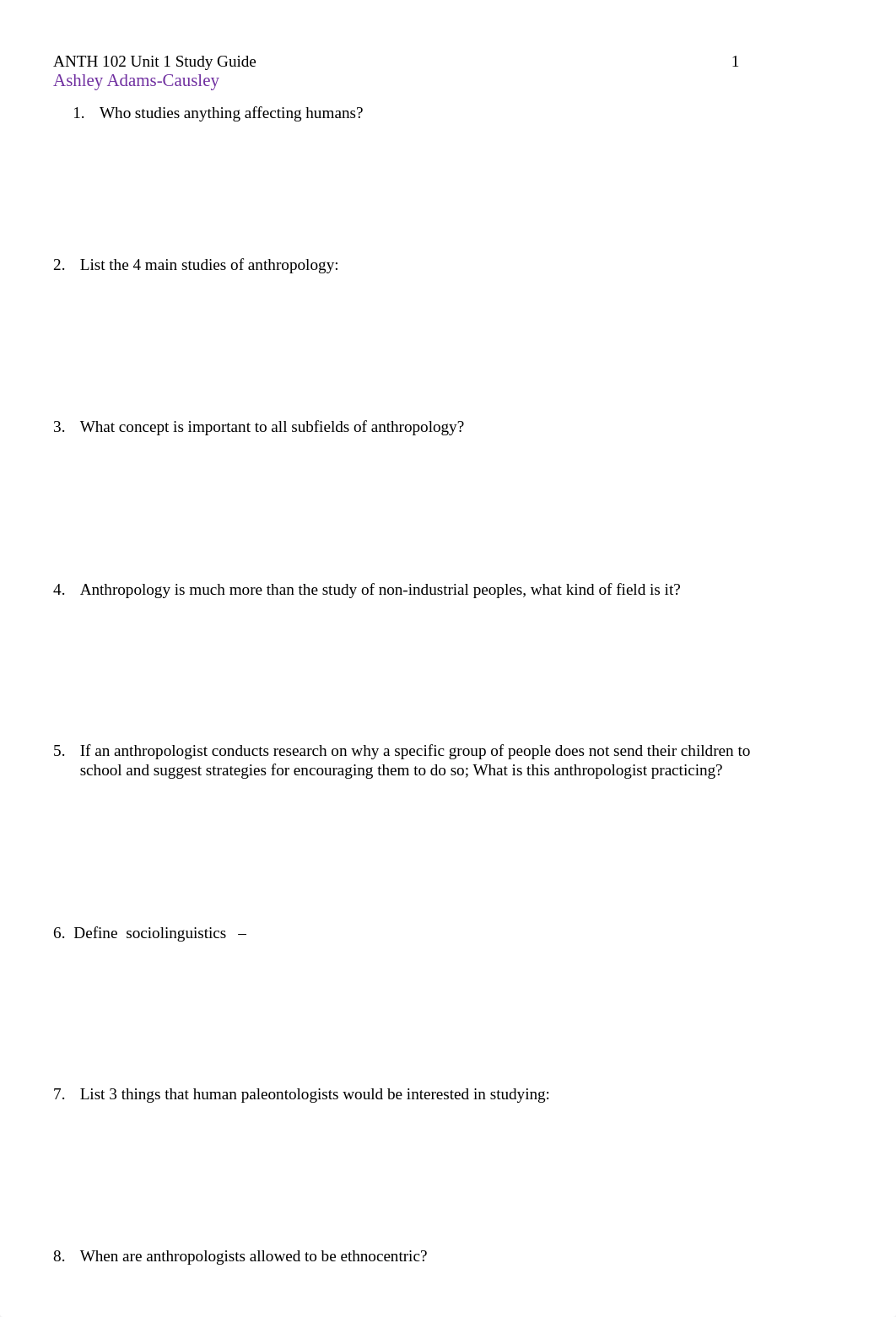 Anthropology Unit 1 Study Guide.pdf_d12pgtxy1rh_page1