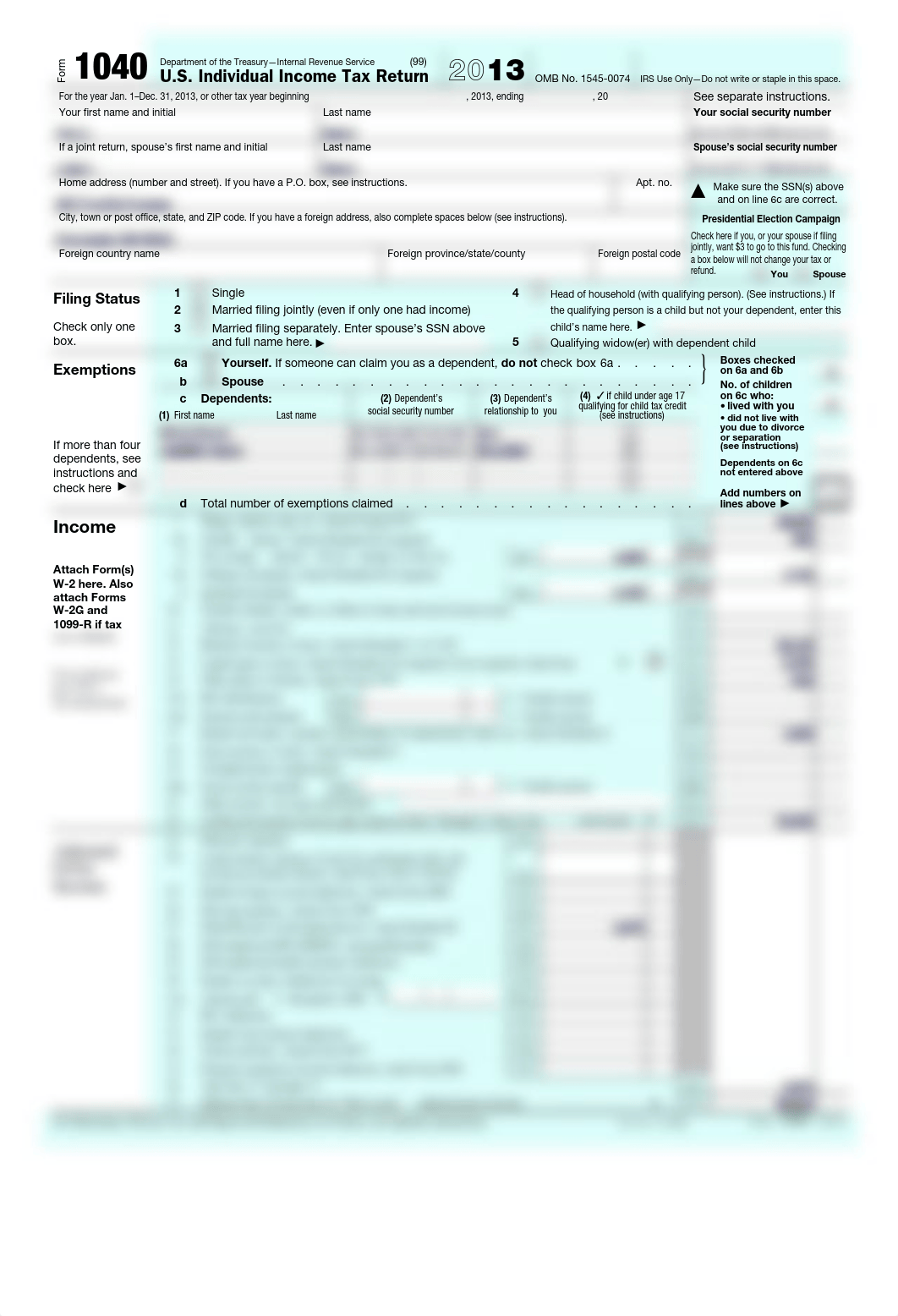 Individual Tax Return Problem 5 Form 1040_d148dc18jxi_page1