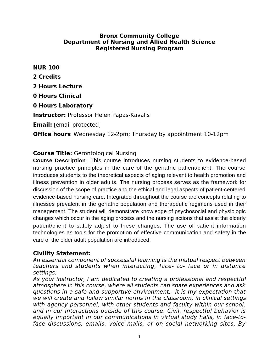 NUR 100 Gerontological Nursing Syllabus. Sp 2020.docx_d1495xtwpo5_page1