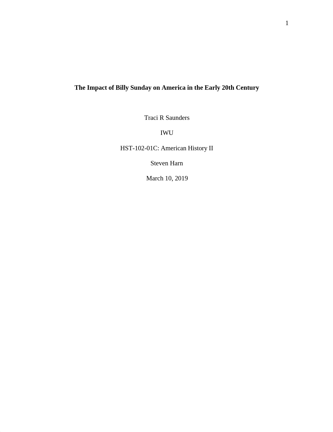 The Impact of Billy Sunday on America in the Early 20th Century.docx_d14c4c127g6_page1