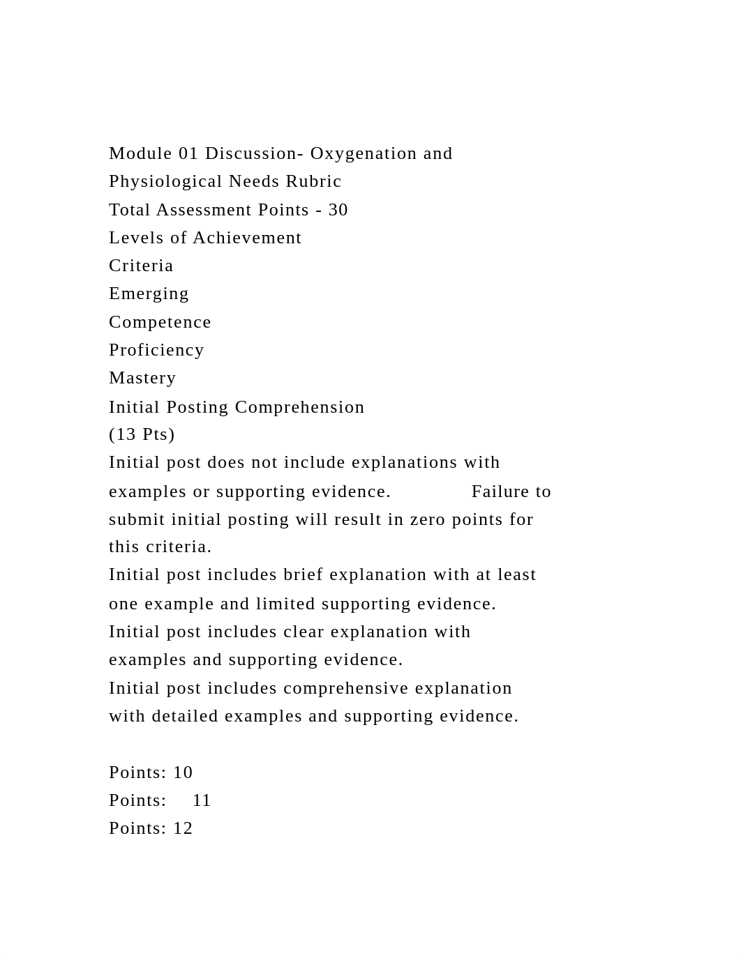 Module 01 Discussion- Oxygenation and Physiological Needs Rubric.docx_d14dffymrk1_page2