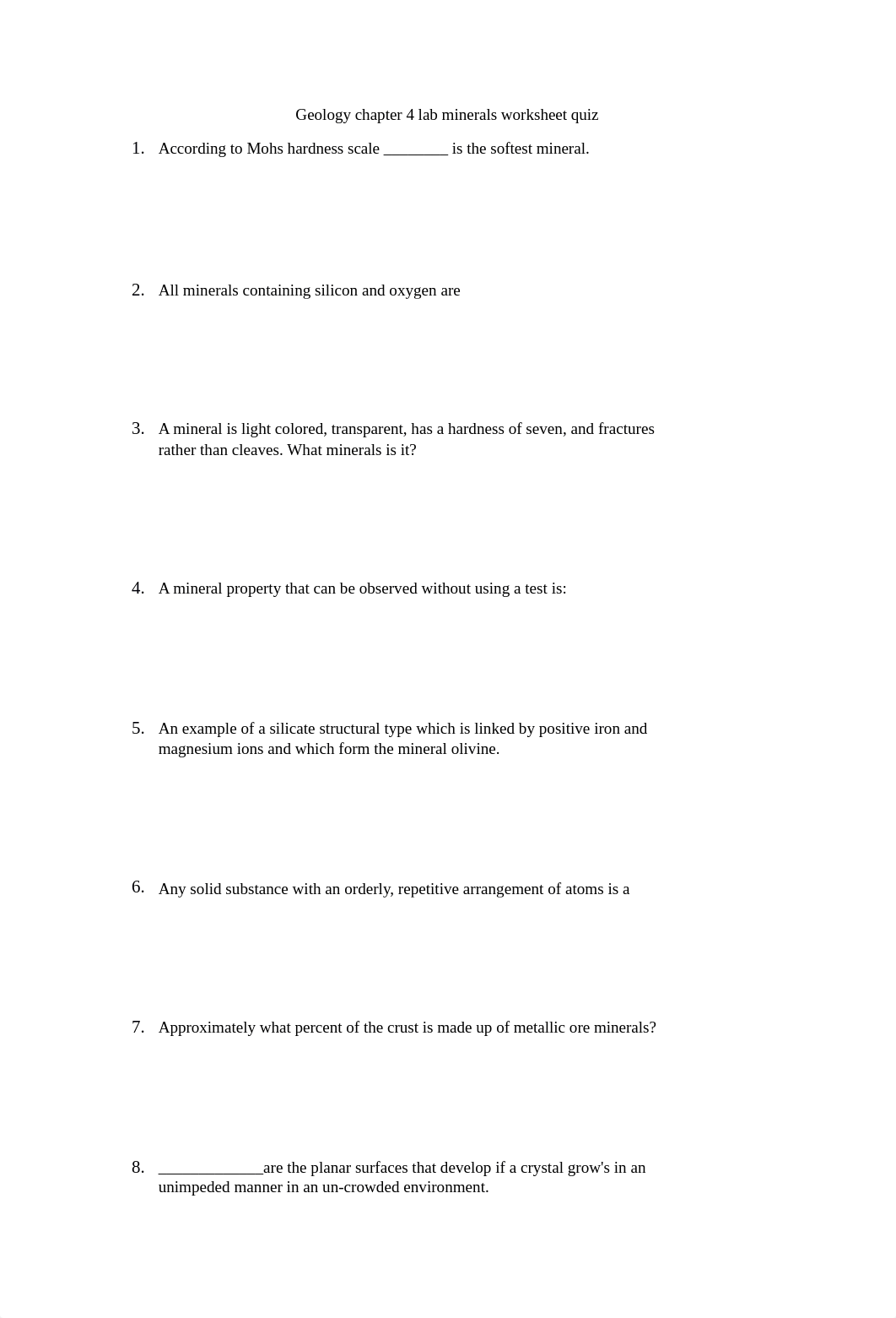 Geology chapter 4 lab minerals worksheet quiz.docx_d152flfe93s_page1