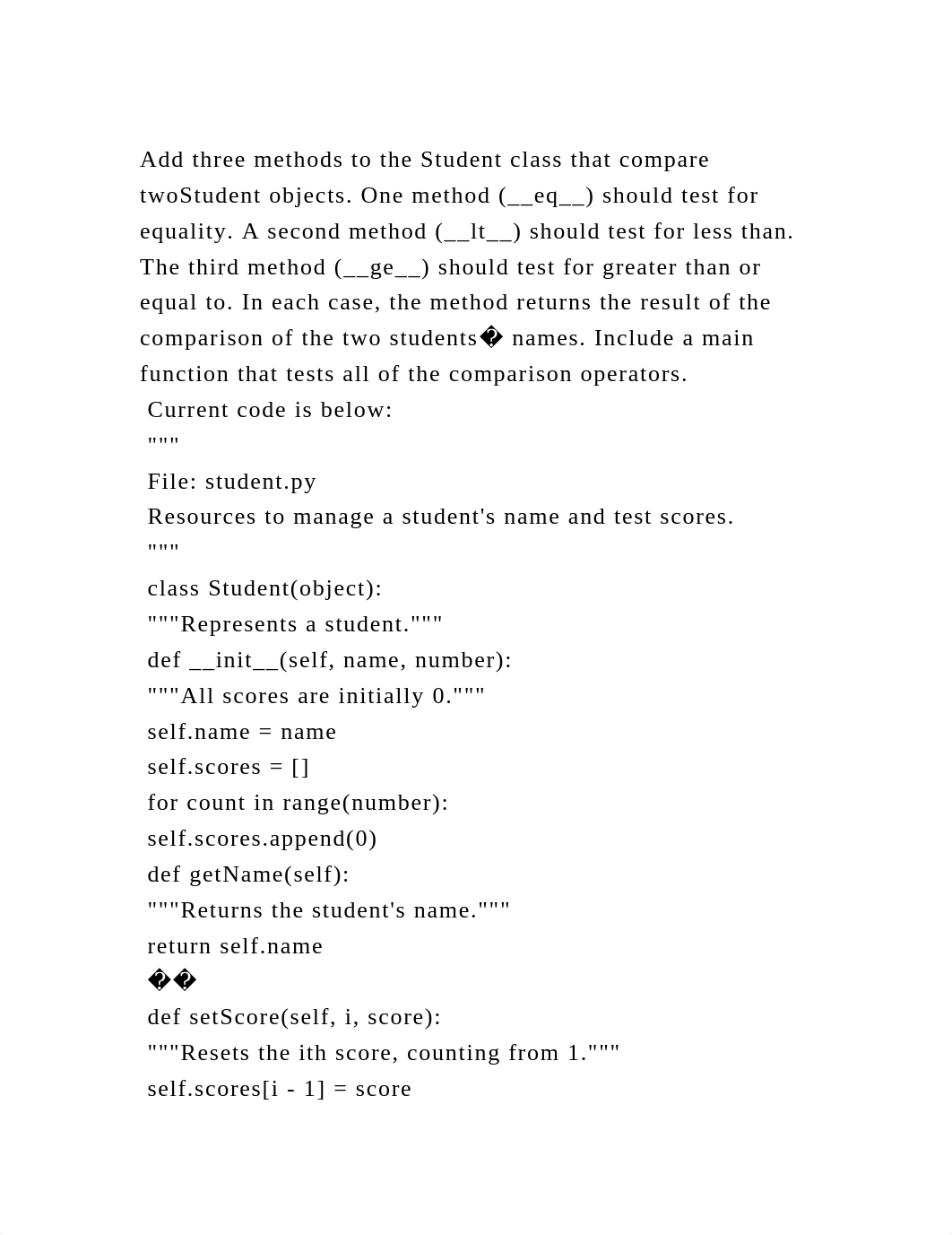Add three methods to the Student class that compare twoStudent objec.docx_d15jxzjks3g_page2
