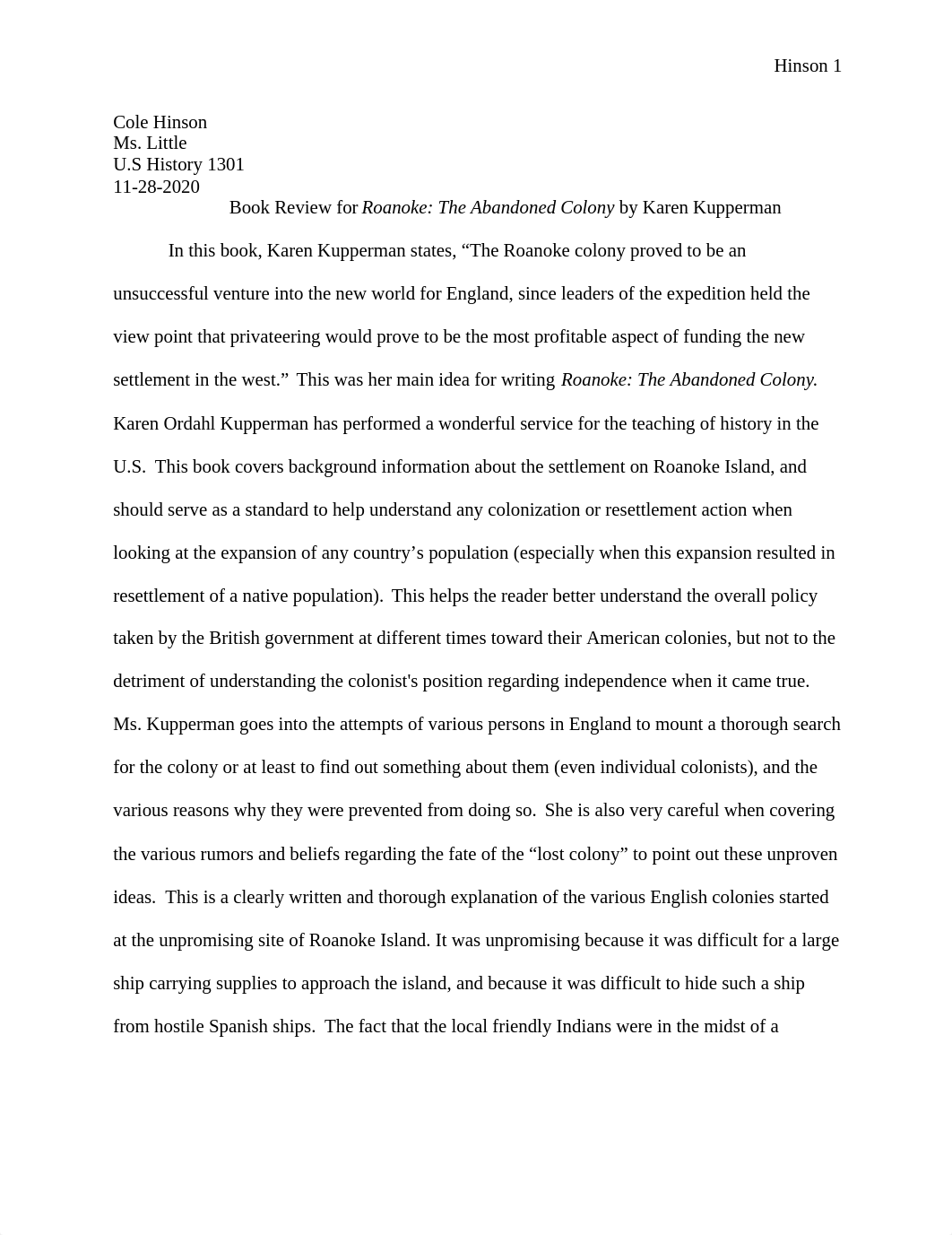 U.S History 1301 Book Review.docx_d16xc9al1hl_page1