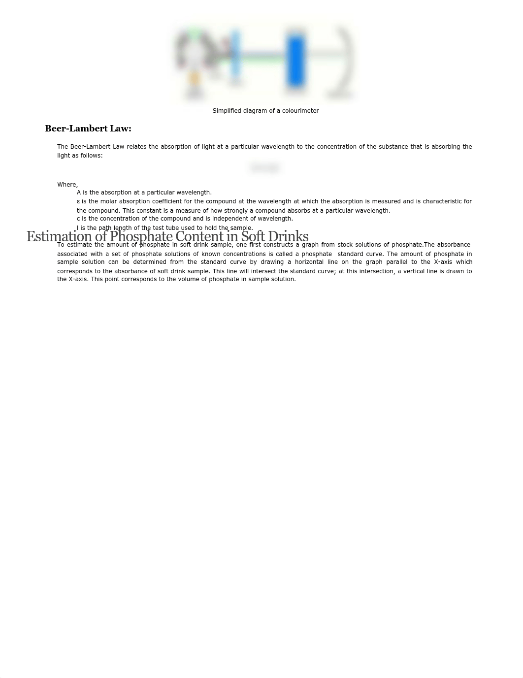 Estimation of Phosphate Content in Soft Drinks (Theory) : Advanced Analytical Chemistry Virtual Lab_d170tus9rhy_page2