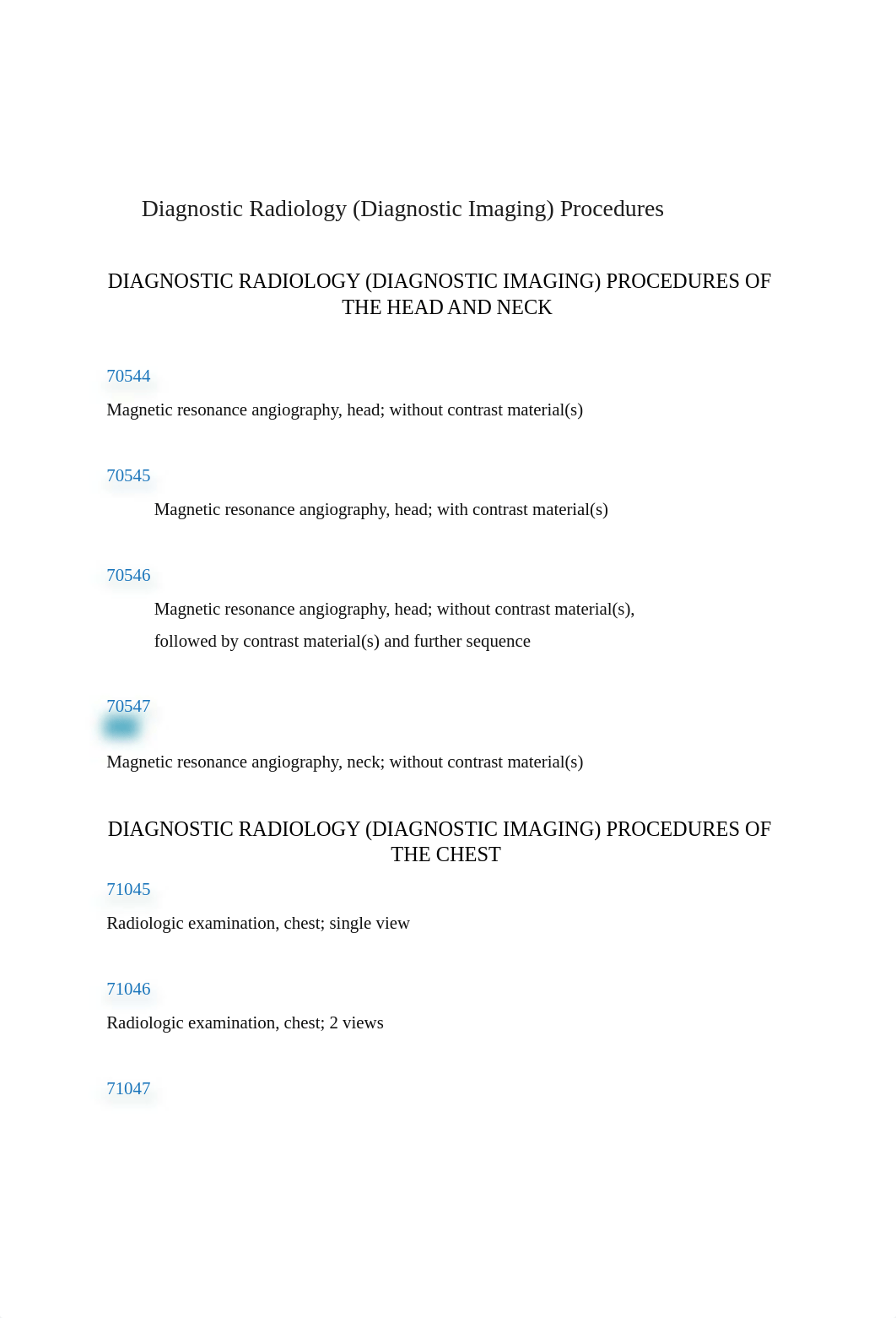 DIAGNOSTIC RADIOLOGY CPT MANUAL CODES - 3-29-2021.docx_d171wdnespf_page2