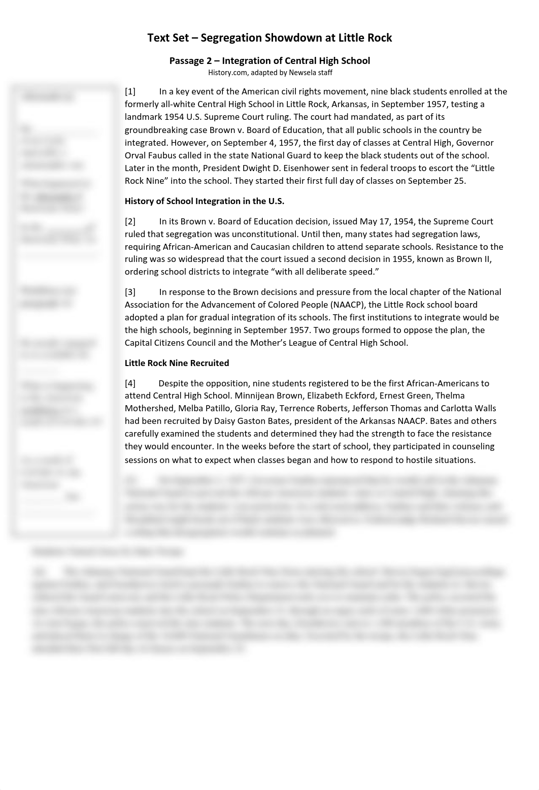 910.RI.3.7 Text Set - 10th Grade - Little Rock - Passage 2.pdf_d175edm1pq7_page1