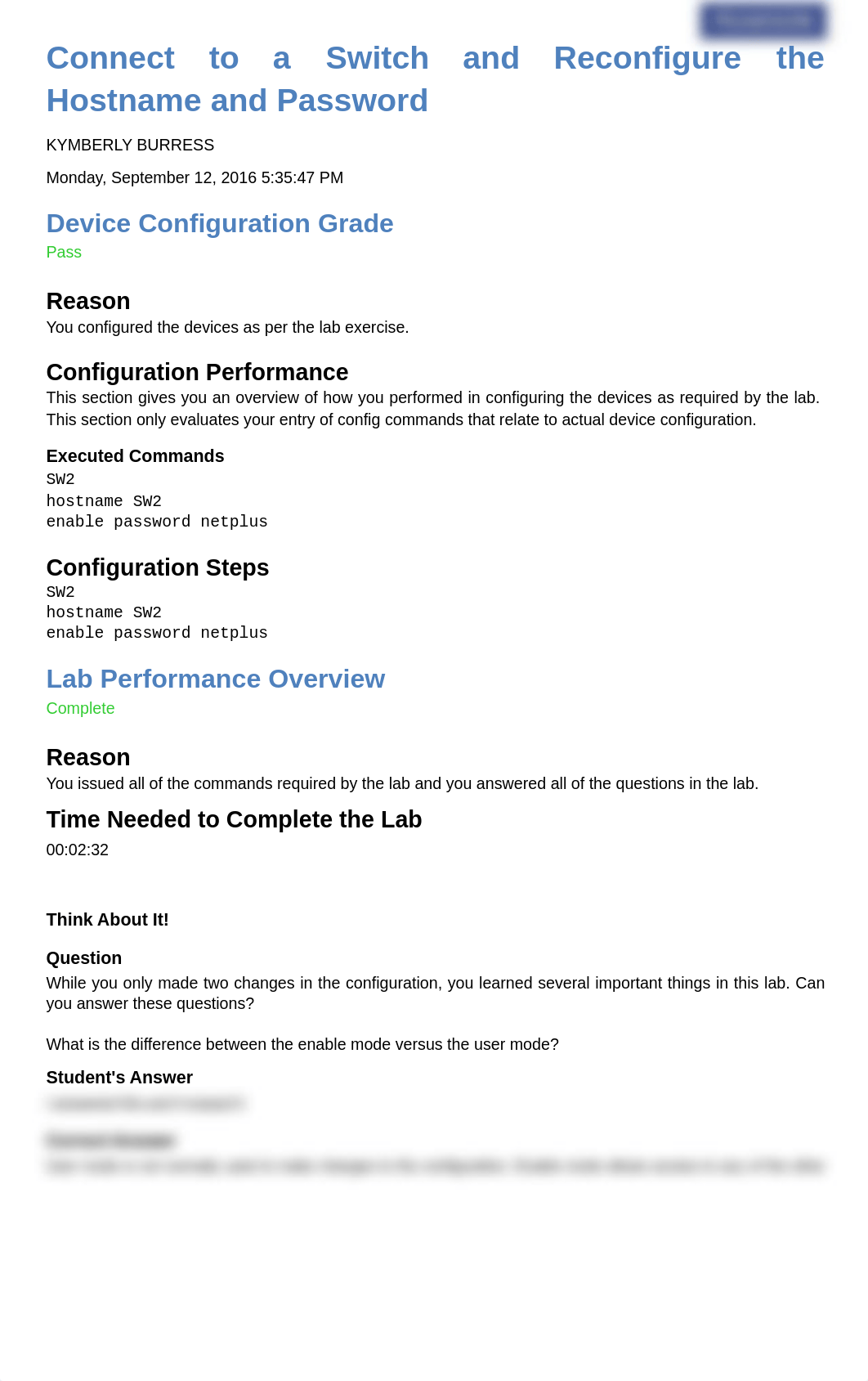 Connect to a Switch and Reconfigure the Hostname and Password 4.2_d17i1khbupg_page1