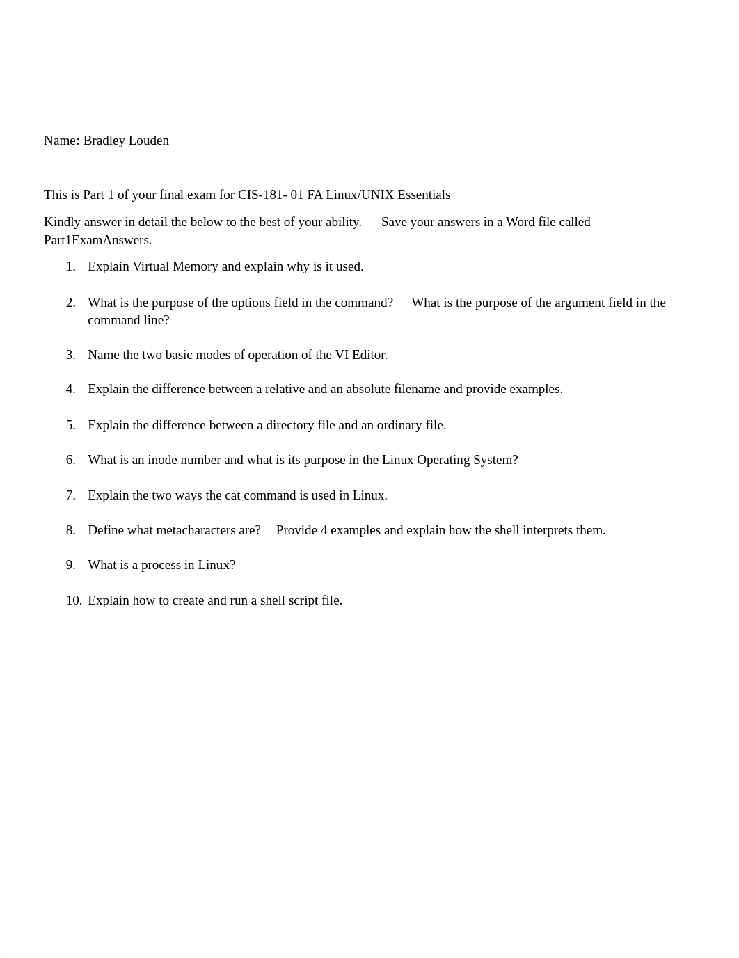 Part 1 Linux Final Exam  Answered.docx_d17mjrb0ryy_page1