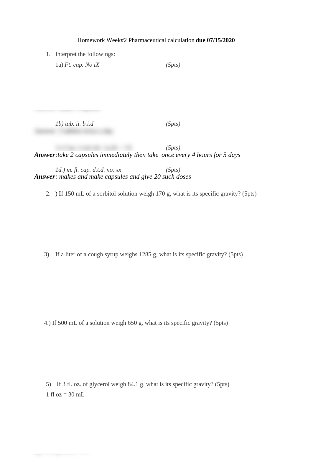 HomeWork#2 Pharmaceutical calculation due 7-15-2020 (1) (1).docx_d18dz9wrs5i_page1