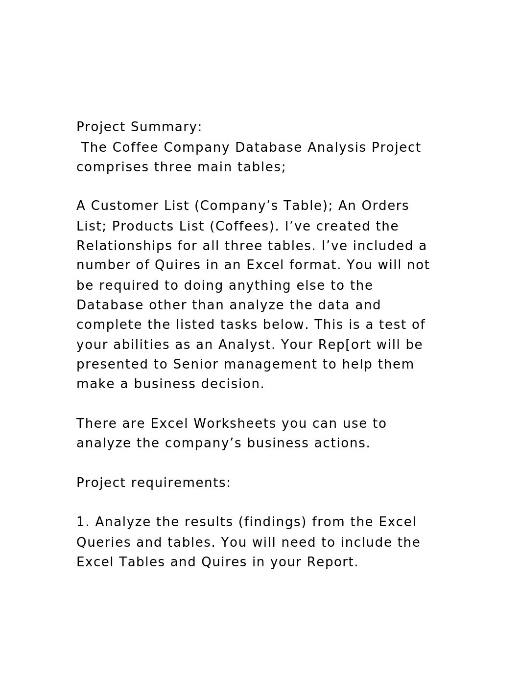 Project Summary The Coffee Company Database Analysis Project .docx_d1919hk0thw_page2