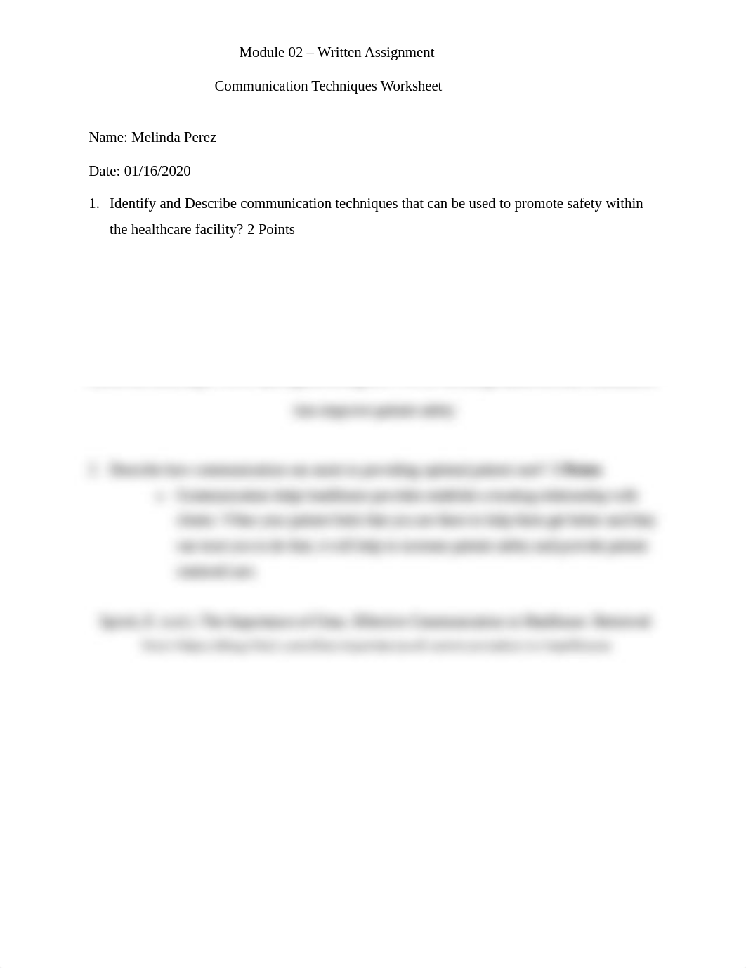 MPerez_ Communication Techniques Worksheet_011620.docx_d196gm0vb6a_page1