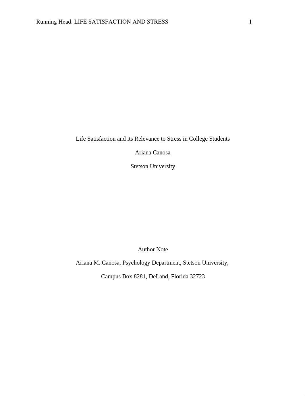 Life Satisfaction and its Relevance to Stress in College Students Project_d19dveeg70d_page1