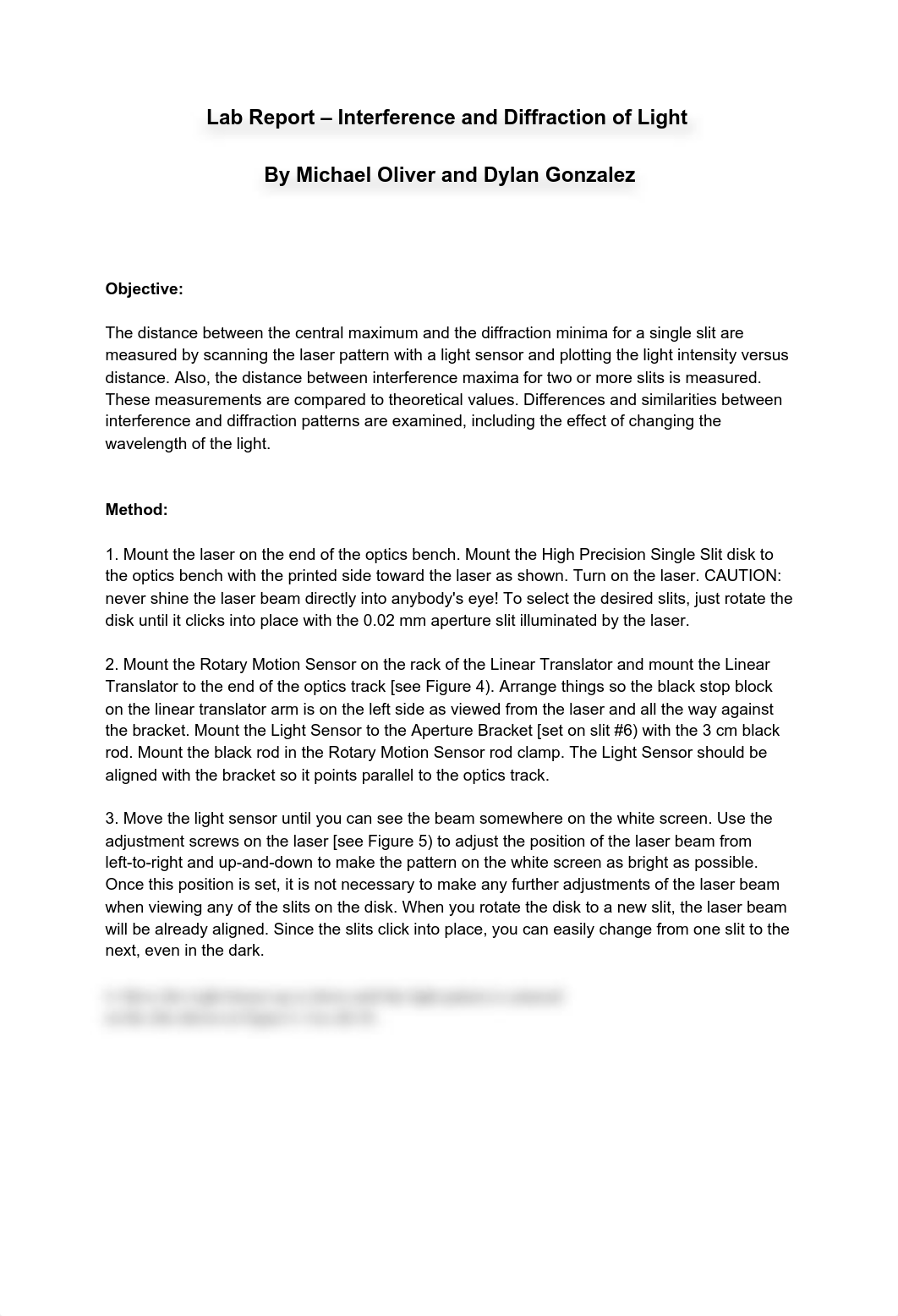 Lab Report - Interference and Diffraction of Light.pdf_d19xw3dljyp_page1