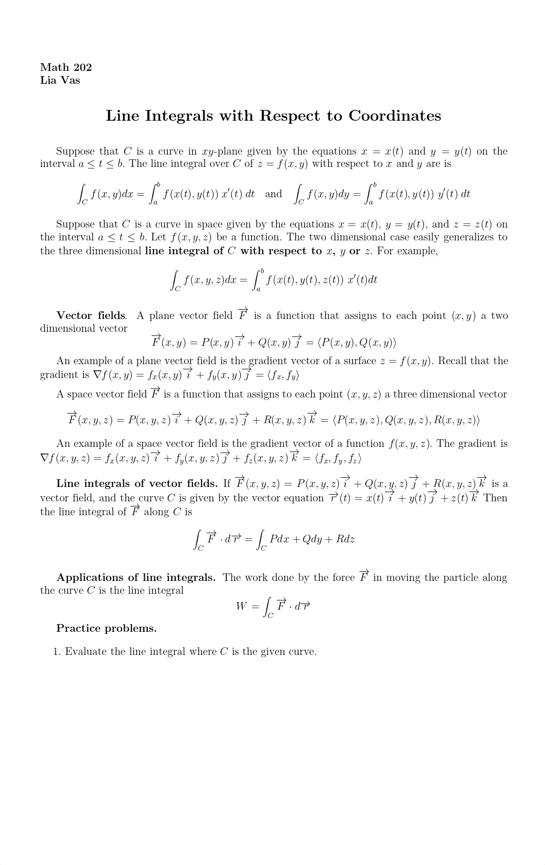 Lecture 18 on Line Integrals with Respect to Coordinates_d1ak44qrkla_page1