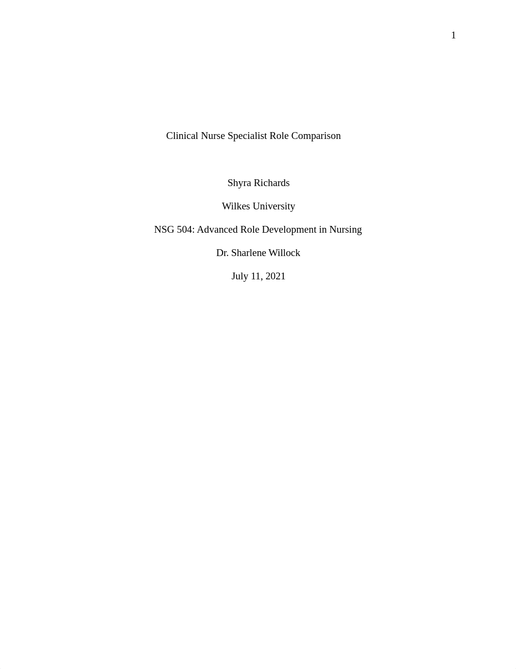 Clinical Nurse Specialist Role Comparison - S.Richards.docx_d1an87oq6ke_page1