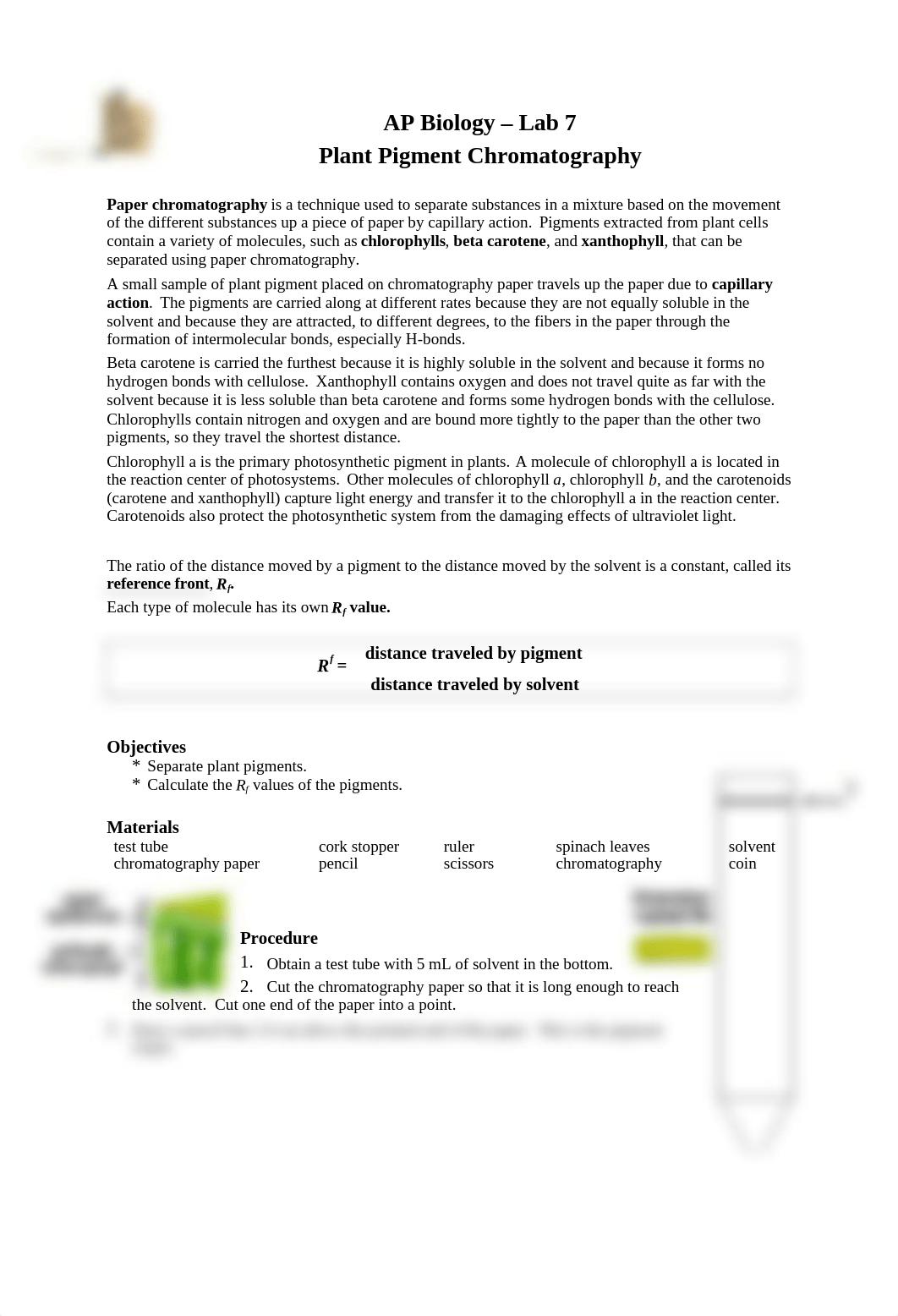 AP Biology Lab Paper Chromatography and Photosynthesis_d1ao6jekk0i_page1