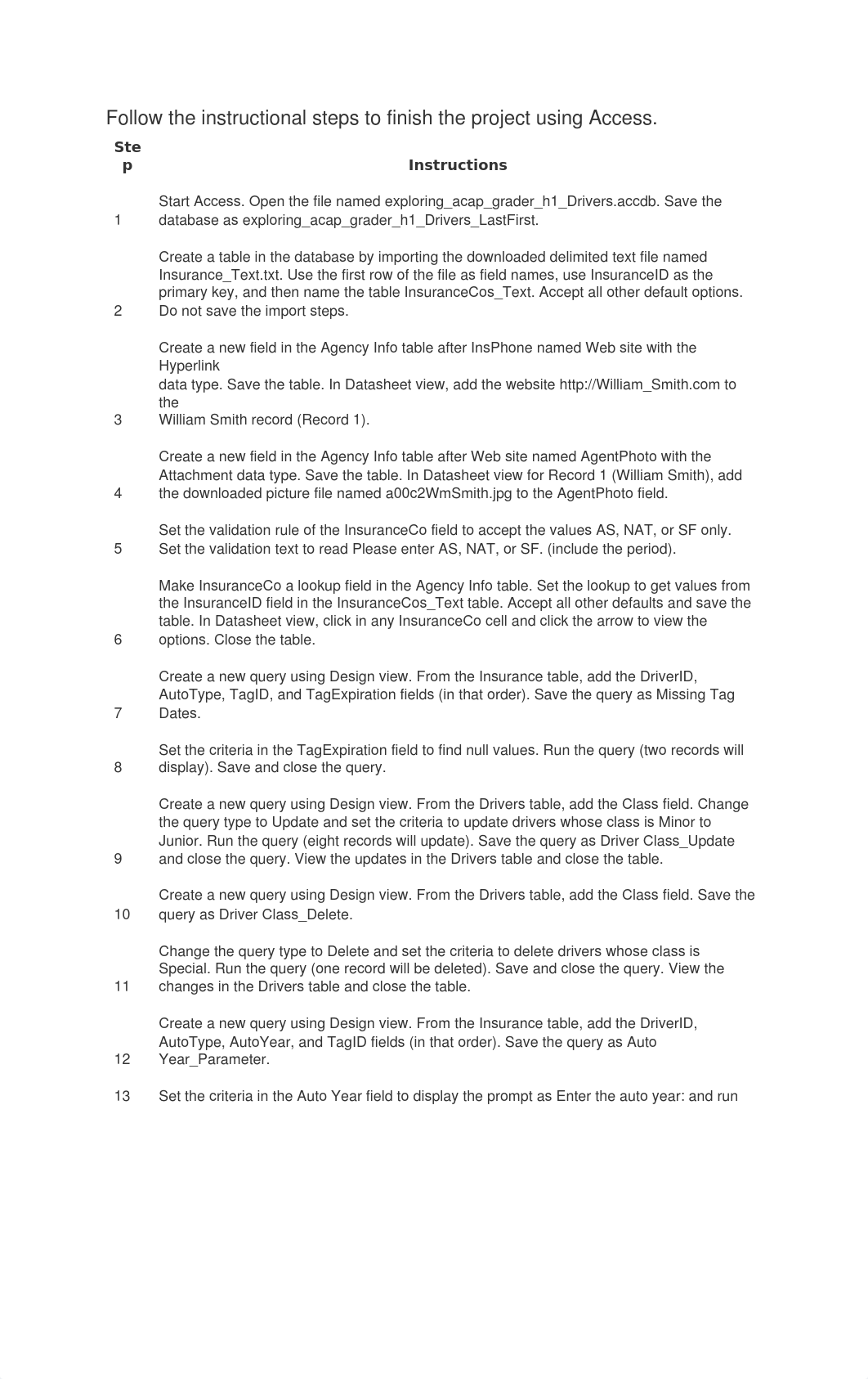 Follow the instructional steps to finish the project using Access.docx_d1ays0lvrrc_page1