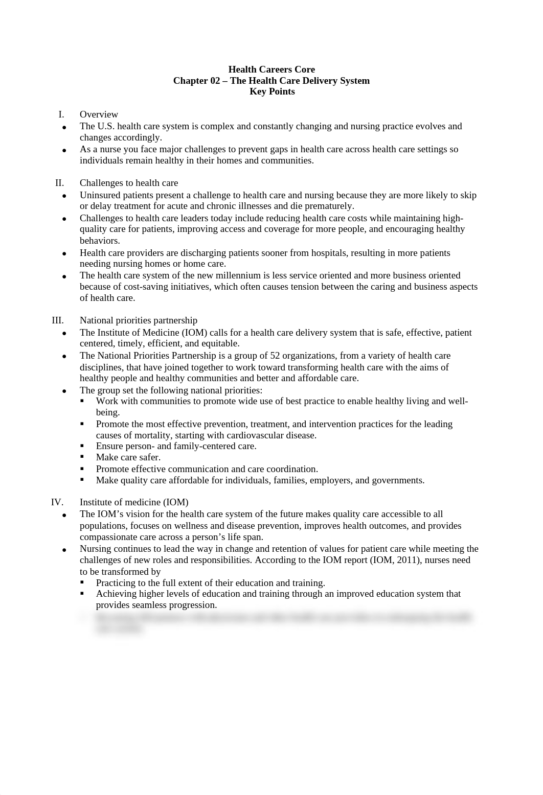 Key Points - Chapter 02 - The Health Care Delivery System.pdf_d1bexrr6gfg_page1