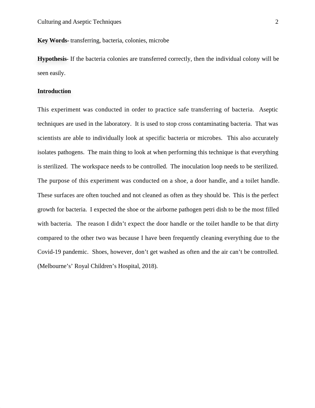 Microbiology Lab 6 Lab Report Culturing and Aseptic Techniques.docx_d1c7dch9tnm_page2