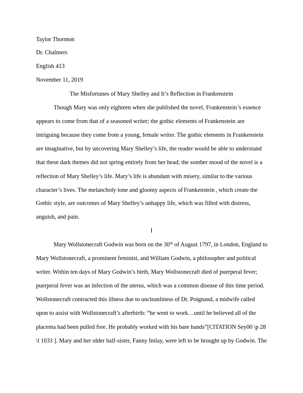 Mary Shelley's Frankenstein Final Essay 1.docx_d1cls4lhwed_page1